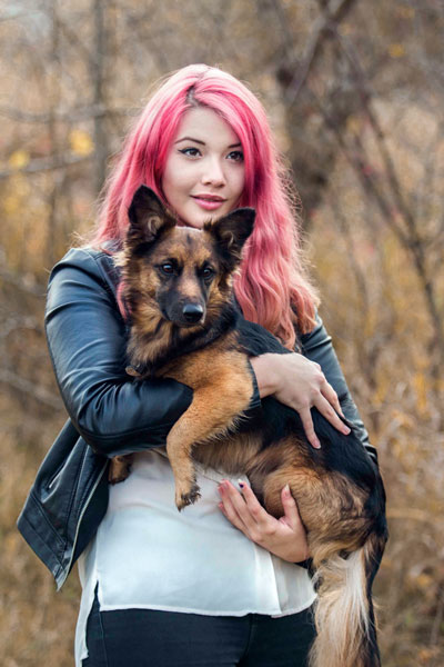 Besitzerin mit Hund, Harz, Wernigerode